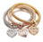 1 Set Heart Charm Bracelets with Austrian Crystals